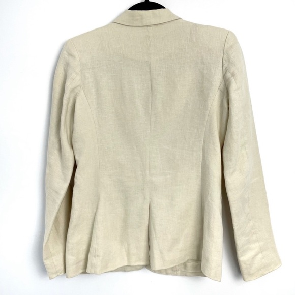 Joie Mehira Ivory Linen Open Front Blazer Sz 0 - Picture 4 of 16